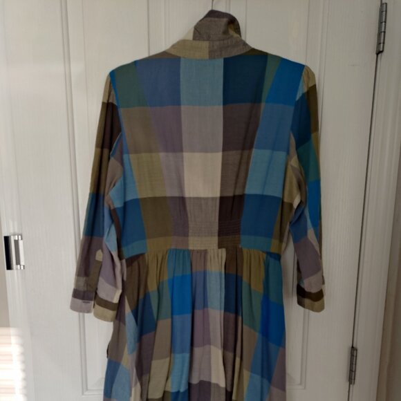 Anthropologie Blue and Green Plaid Dress - Picture 6 of 7